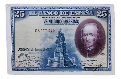 Billete De 25 Pesetas De 1928 