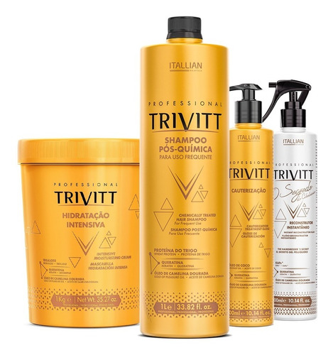 Imagem 1 de 10 de Kit Profissional Itallian Trivitt 2018 Hidratação 4 Produtos