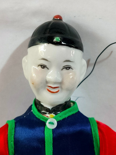 Figura Artesanal Male Asian Doll Porcelana Oriental China 