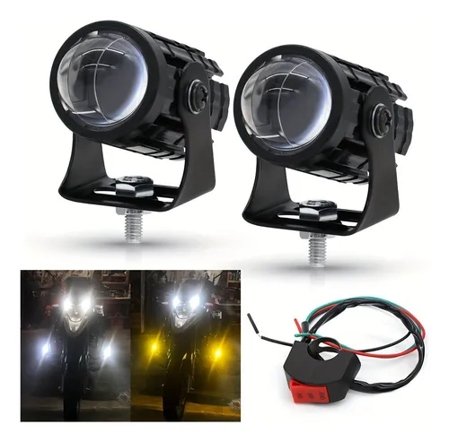 comprar Par Lupas Led Faros Auxiliares Dual Color Exploradora Moto
