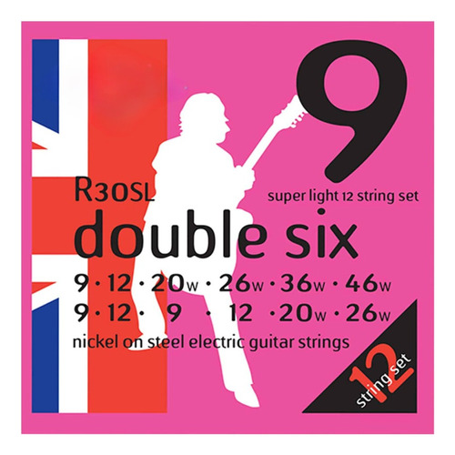 Corda Guitarra 12 Cordas Rotosound Double Six R30sl 009/046