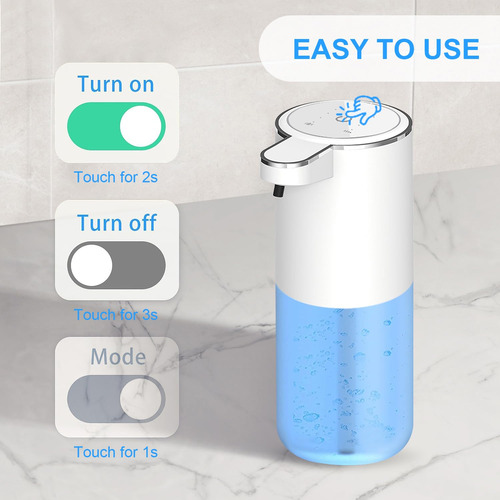 Dispensador De Jabón Automático Recargable Para Cocina Y Bañ Líquido Transparente