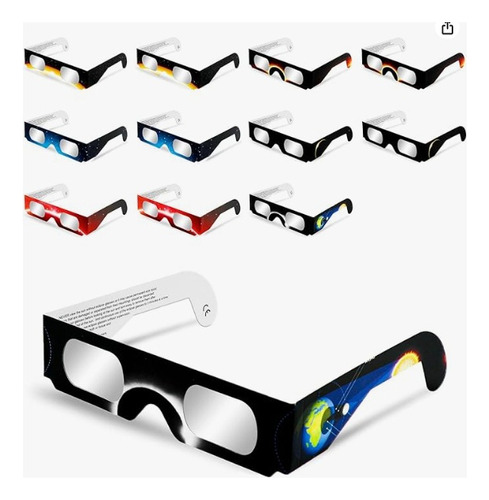 36pcs Lentes Gafas Para Eclipse Solar Certificadas Iso