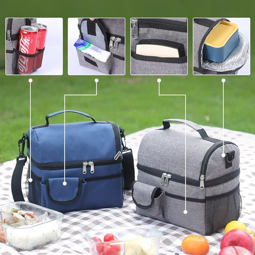 Thermal Lunch Box With Double Compartment And Strap