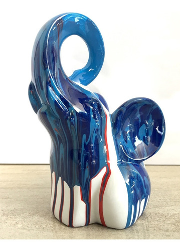 Figura Decorativa Elefante 20 Cm Multicolor Blue Almalu