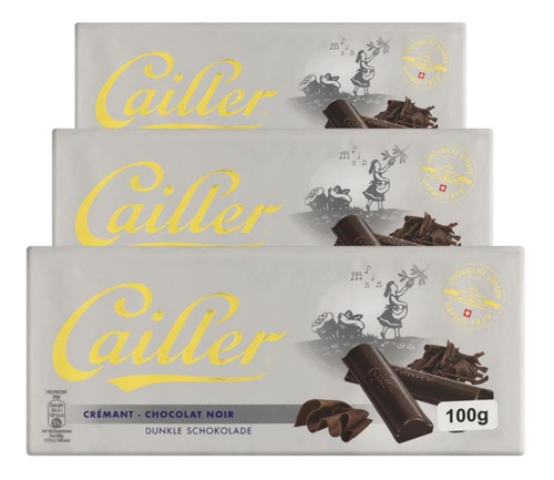 Chocolate Suíço Cailler Amargo 46% Cacau 3 Barras