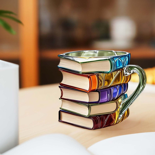 Caneca De Café Com Desenho De Livro Pintado Em 3d - Caneca
