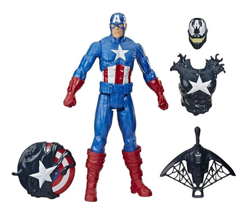 Figura Capitán América Maximum Venom Titan Hero Blast Gear