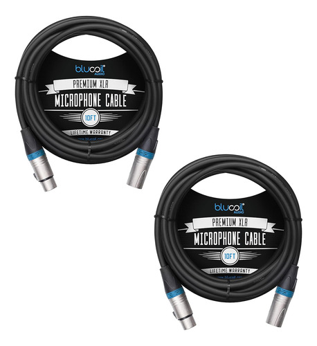 Audio Paquete De 2 Cables Xlr Balanceados De 3 Clavijas...