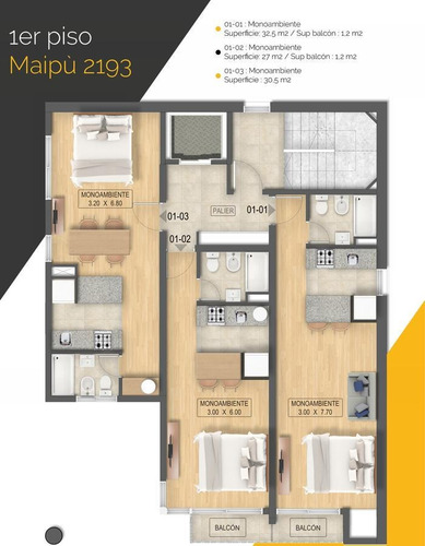 Venta Departamento Monoambiente Frente - 7mo Piso U01 - Rosario República De La Sexta