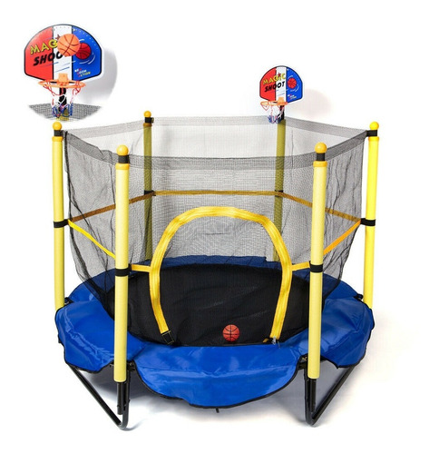 Trampolin Para Niños Con Red De Seguridad Y Aro De Basket