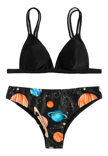 Sexy Traje De Baño Galaxia Planetas Dos Piezas Bikini Galaxy