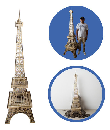 Torre Eiffel De  218 Cm De Alto Con Mdf  De 5.5 Mm Armable