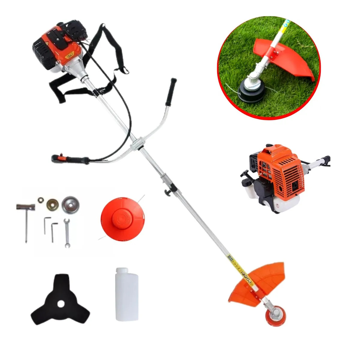 Roçadeira Cortador De Grama Gasolina Motor 2t 63cc