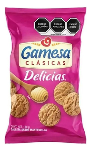 8 Pzas Galletas Gamesa Delicias Clásicas Sabor Mantequilla 1