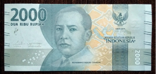 Billete 2.000 Rupias Indonesia 2016 Pick Nuevo Sin Circular
