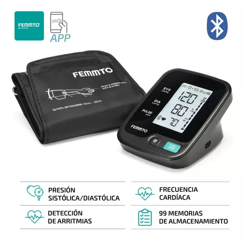 Tensiometro Digital Brazo Bluetooth Batería USB Medidor Presion Arterial  Enfermeria Automatico Femmto