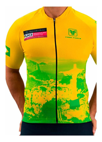 Camisa Freeforce Masculina Start Mtb World Cup Rio Amarela