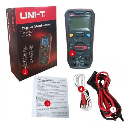 Tester Multímetro Digital Uni-t® Ut60eu® 1000v 10a Ca / Cc