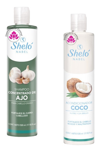 Shampoo Concentrado De Ajo Y Acondicionador De Coco Shelo   