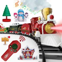 Comprar Tren Para Arbol Navidad Vagones Humo Locomotora 10