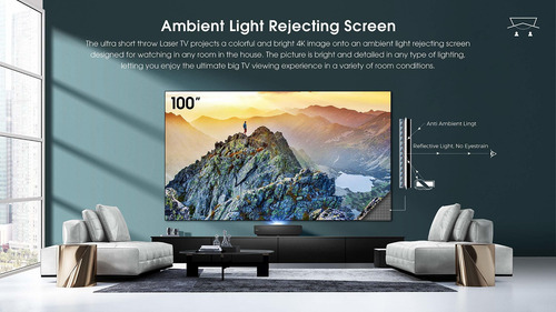 Imagen 3 de 9 de Proyector Televisor Láser Pantalla 100 Smart Tv 4k Hisense
