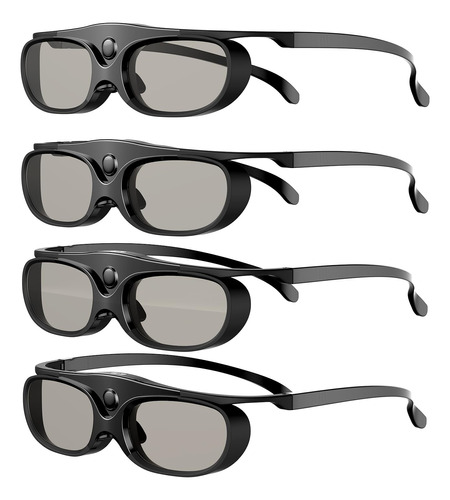 Paquete De 4 Gafas 3d Con Obturador Activo, Gafas 3d Compati