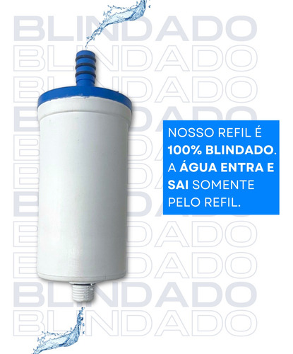 Filtro Copo Cromado Em Abs Com Refil Universal + 2 Refil