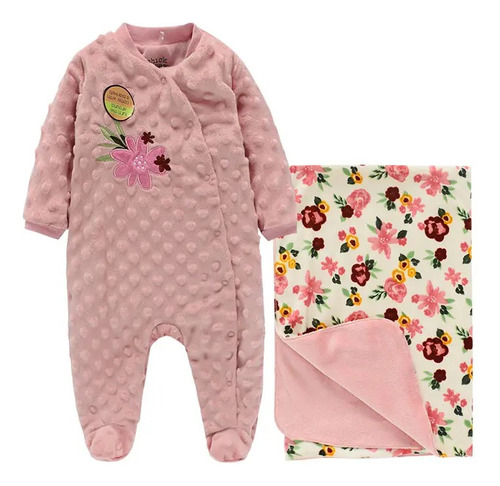 Conjunto De 2 Piezas Bebe - Pelele Y Manta Polar