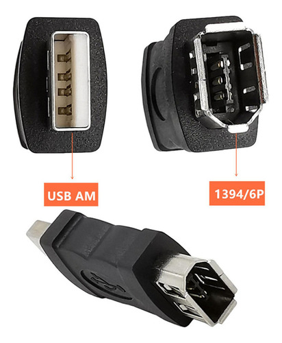 Firewire Ieee 1394 6 Pinos Fêmea F Para Usb M Macho