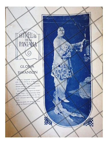 Afiche Antiguo La Actriz Gloria Swanson 1920 Cine Mudo