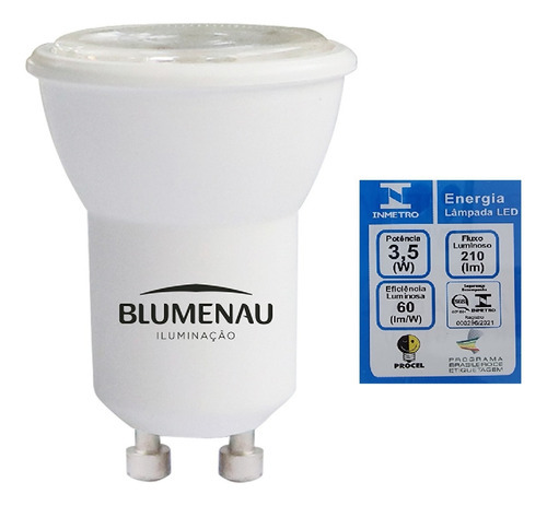 Lâmpada Led Mini Dicroica Gu10 Mr11 2.700k Branco Quente Cor da luz Branco-quente 100/240V Bivolt