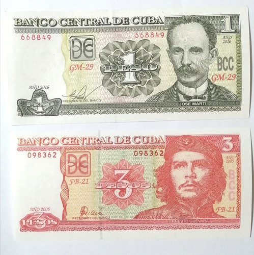 Billetes De Cuba Actuales X2 Nuevos Sin Circular