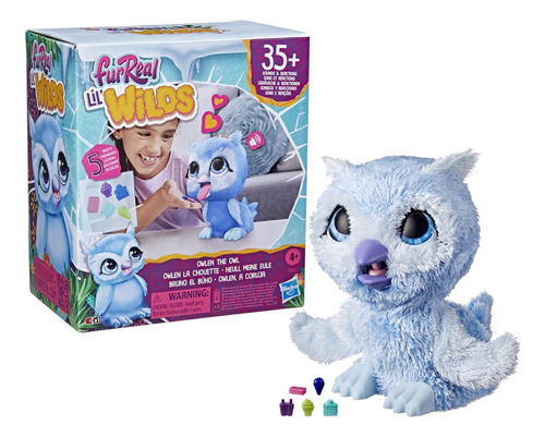 Brinquedo interativo Furreal Wild para animais de estimação com sons de coruja azul