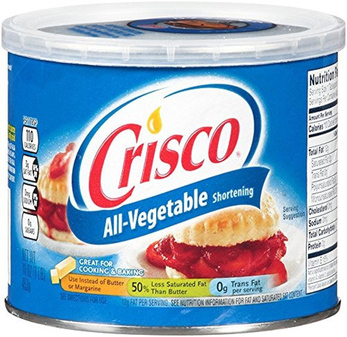 Manteca Vegetal Crisco All Vegetable Hornear Panes Postres