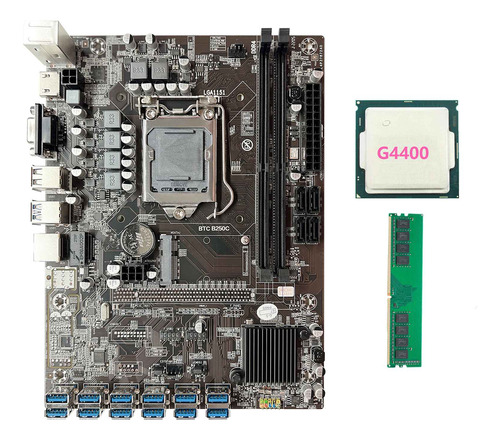 Placa Base B250c 12p Para Lga1151, 12 Ranuras Pcie Gpu+g4