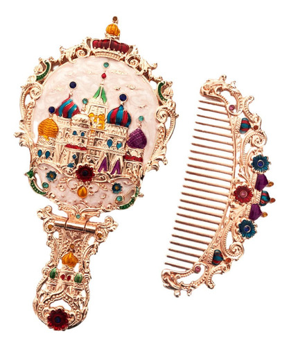 Conjunto De Pente De Espelho Antigo Espelho Castelo