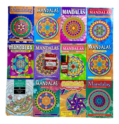 Lote X 12 Libros Para Pintar Mandalas 