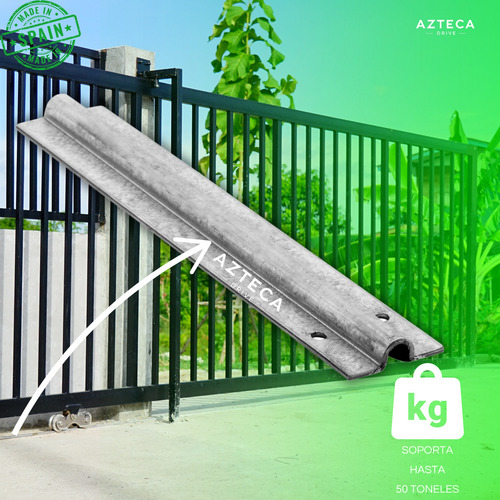 Guia De Piso Atornillable U 20 Mm Para Puertas Correderas 3 Metros Alta Resistencia Acero Galvanizado Deslizamiento Suave Uso En Portones Industriales Y Sistemas Automatizados Azteca Drive