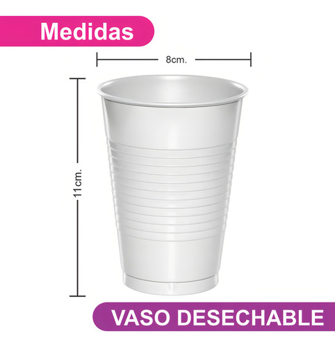 Vaso De Plástico Desechable Amscan 20 Piezas Color Blanco