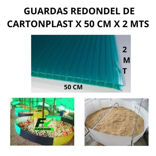 6 Guardas Redondel Cartonplast 50 Cm X 2 Mt Galpón Pollo 