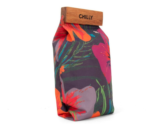 Imagen 1 de 7 de Yerbera De Tela 500 Grs Diseño Hibiscus Chilly