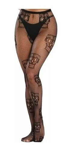 Panty Medias Halloween Calavera Sexy Rejilla