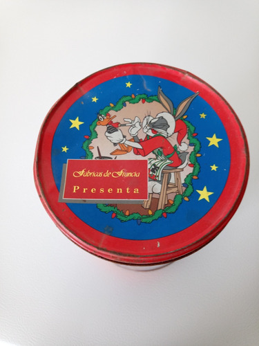 Lata Vintage En Lamina De Los Looney Tunes Navidad
