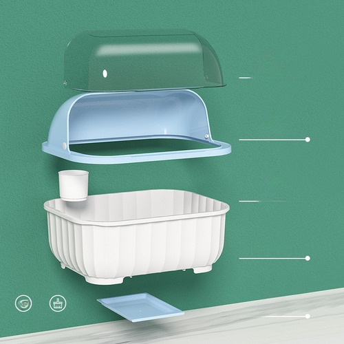 Escurridor De Platos De Cocina Con Tapa Plegable