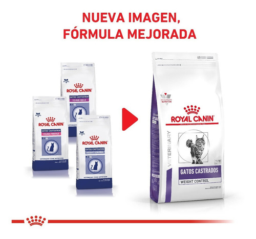 Alimento Royal Canin Veterinary Care Nutrition Feline Gatos Castrados Weight Control adulto sabor mix en bolsa de 1.5 kg