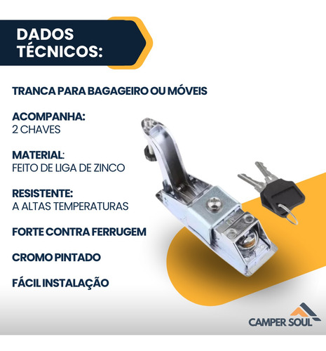 Fechadura Segurança Para Bagageiro Motorhome Resistente