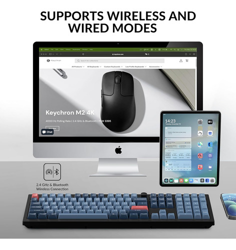 Keychron V6 Max Wireless Custom Mechanical Keyboard, 2.4 ...