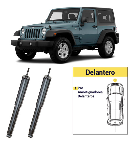 Par Amortiguadores Delanteros Jeep Wrangler 2006/2017