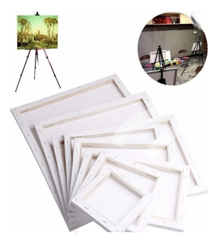 Pack/set 4 Bastidores Con Lienzo De Tela Distintos Tamaños
